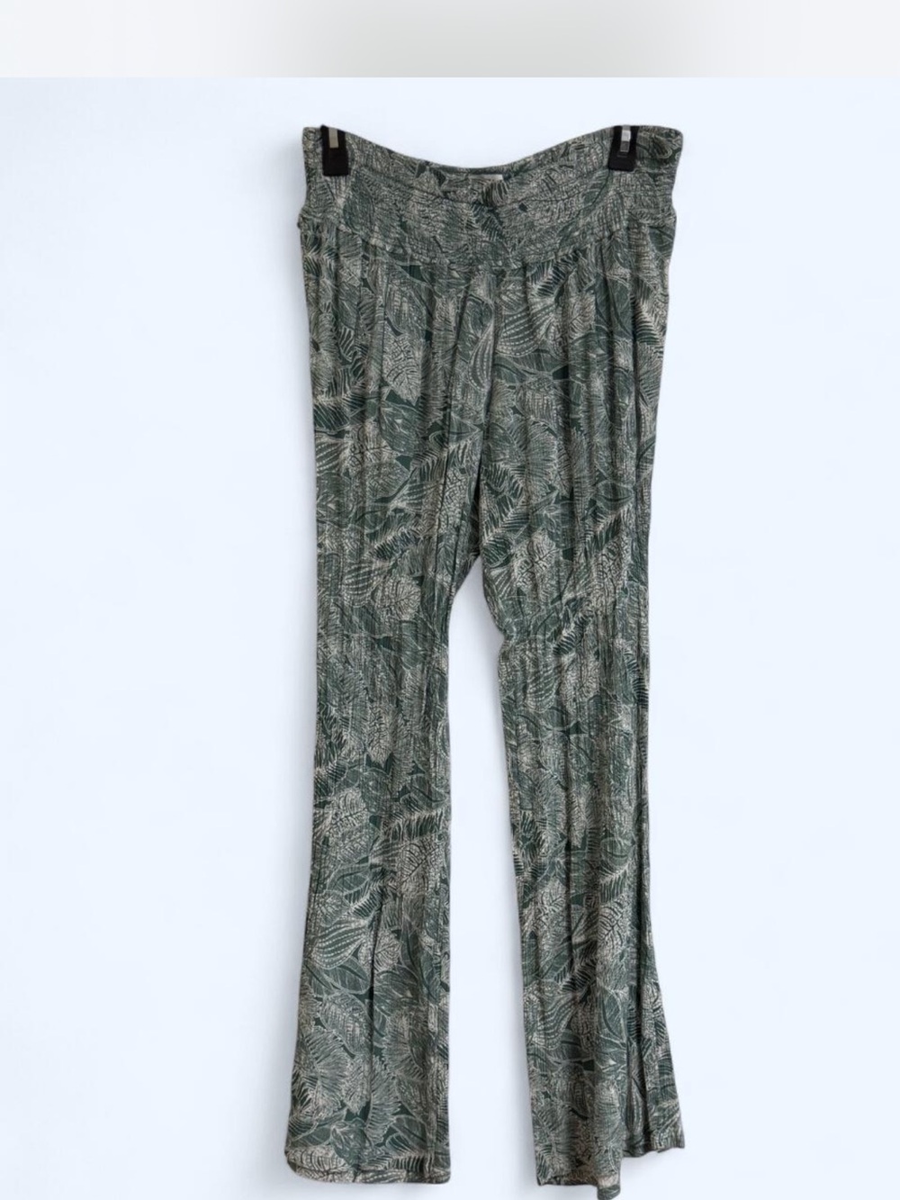 O'Neill Olive Green Leaf-Print Flare Pants